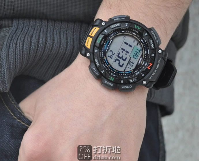 金盒特价 CASIO 卡西欧 PAG240-1CR 三重感应器 太阳能运动手表 4折.99 海淘关税补贴到手约¥834