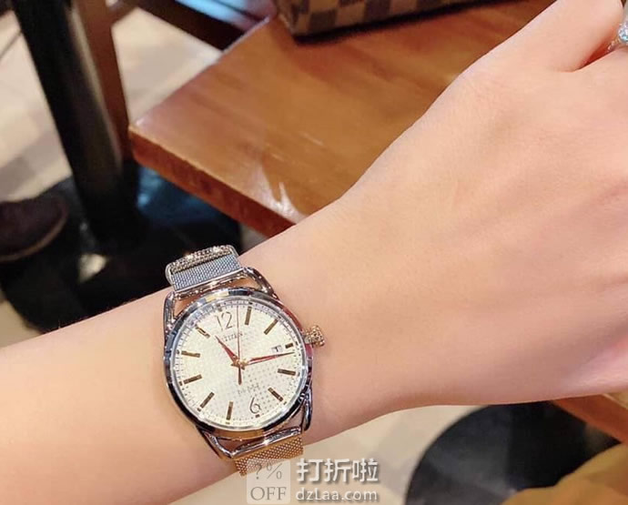 金盒特价 CITIZEN 西铁城 FE6081-51A 光动能女式手表 3.7折.99史低 海淘关税补贴到手约¥722