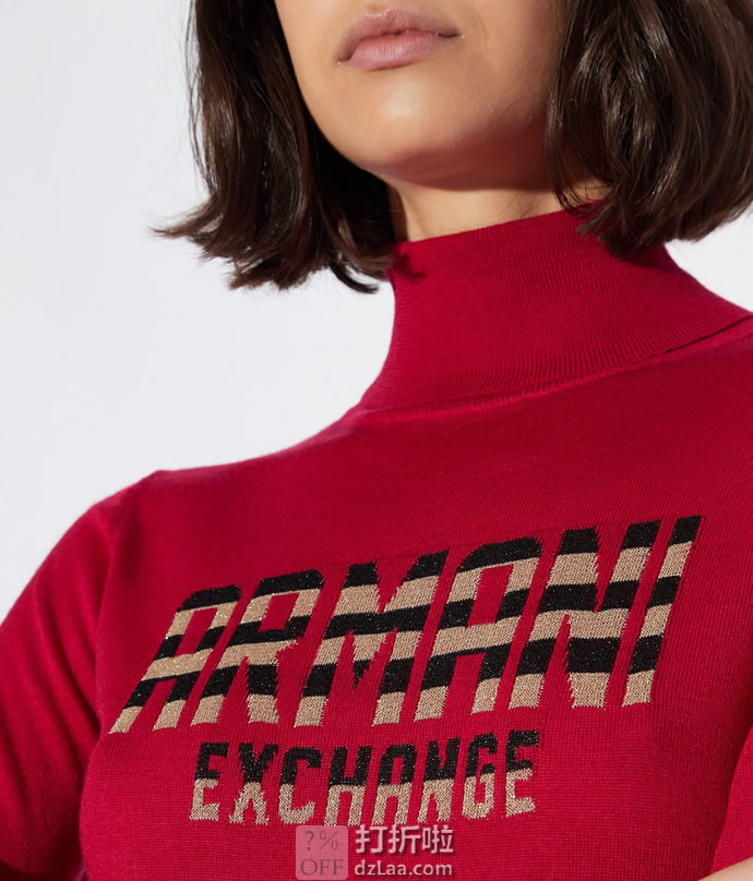 A|X Armani Exchange 阿玛尼 羊毛混纺 女式高领毛衣 L码3.5折.14 两色可选 海淘转运到手约￥341