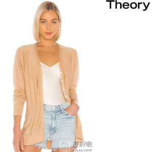 Theory 19年秋季款 纯色单排扣 V领 女式针织衫 开衫 J0413705 M码2.9折$85.93 海淘转运到手约￥626 国内￥1760