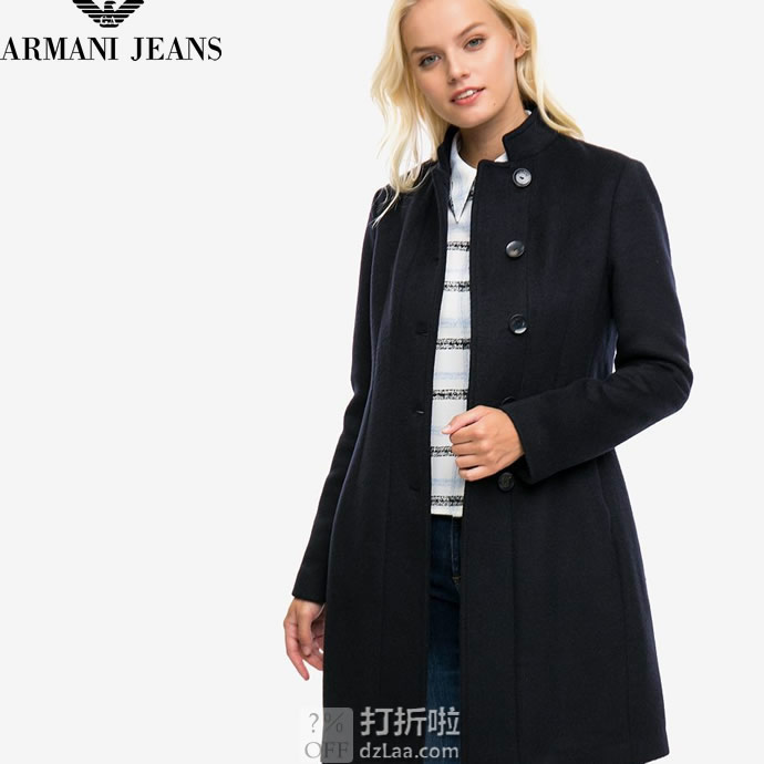 ARMANI JEANS 阿玛尼 女式羊毛呢大衣 6码2.9折7.71 海淘转运到手约￥1545