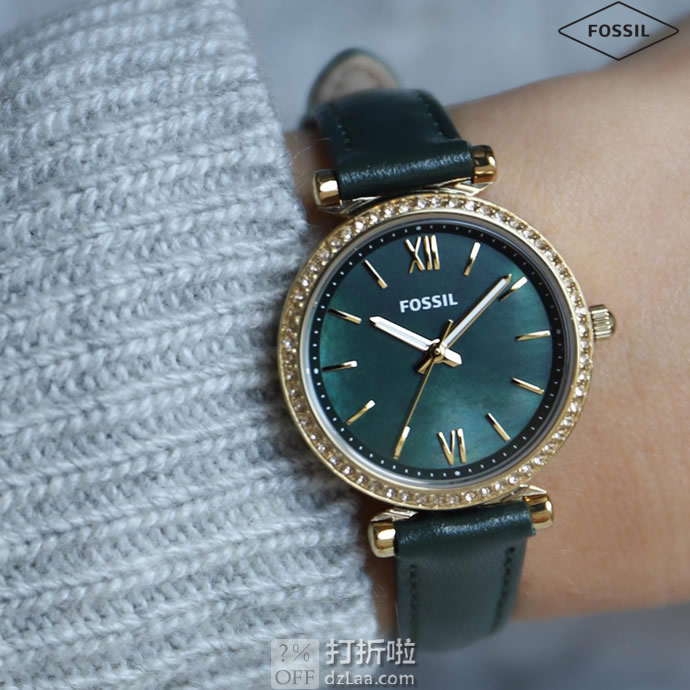 Fossil 化石 19年秋季新品 Carlie系列 云杉色 女式石英表 ES4651 5.3折.84史低 海淘转运关税补贴到手约￥458 天猫￥790