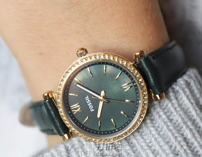 Fossil 化石 19年秋季新品 Carlie系列 云杉色 女式石英表 ES4651 5.3折.84史低 海淘转运关税补贴到手约￥458 天猫￥790