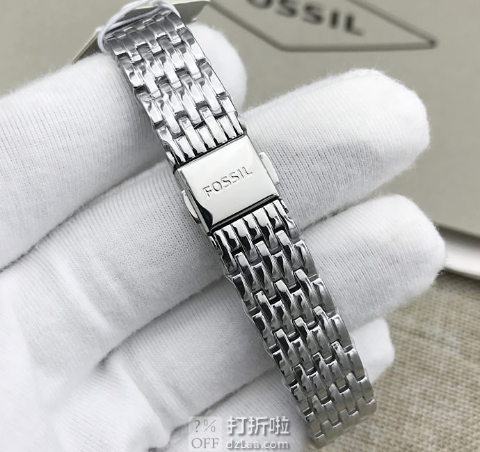 Fossil 化石 Mini Carlie系列 简约贝母纤薄镶水钻 女式石英手表 ES4430 5.1折.29 海淘转运关税补贴到手约¥501 天猫¥790