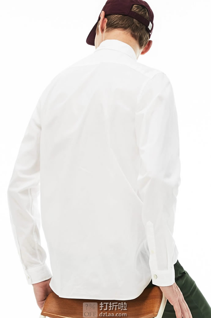 LACOSTE 法国鳄鱼 修身款 弹力棉 男式长袖衬衫 5折.99 海淘转运到手约￥359