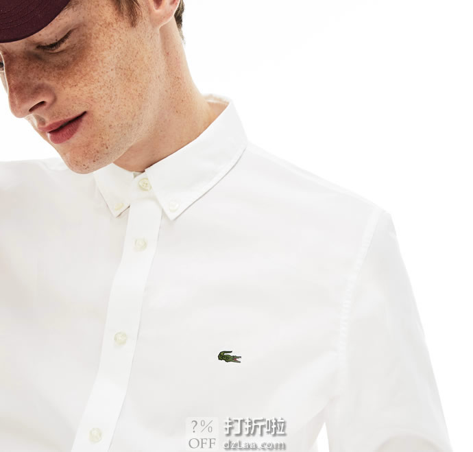 LACOSTE 法国鳄鱼 修身款 弹力棉 男式长袖衬衫 5折.99 海淘转运到手约￥359