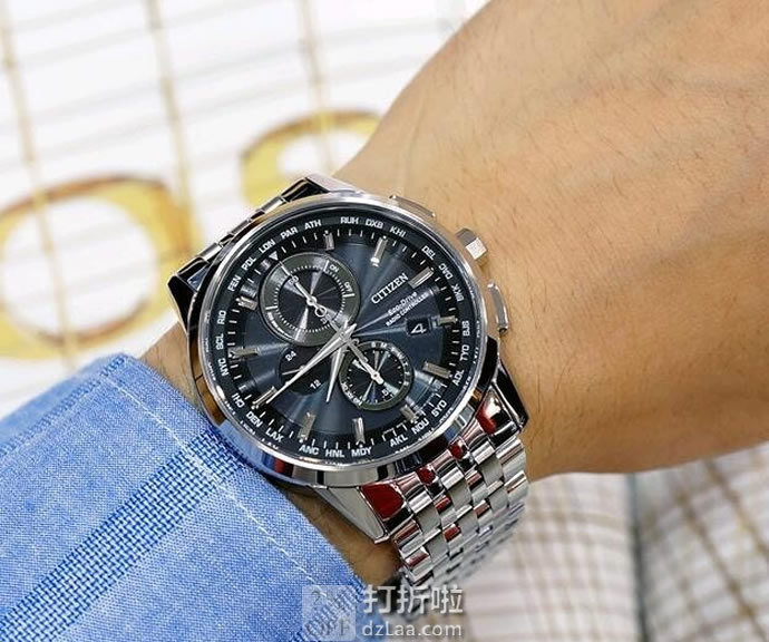金盒特价 CITIZEN 西铁城 AT8110-53E 五局电波表 世界时万年历计时码表 光动能男式手表 3.7折9.99史低 海淘转运关税补贴到手约¥1753