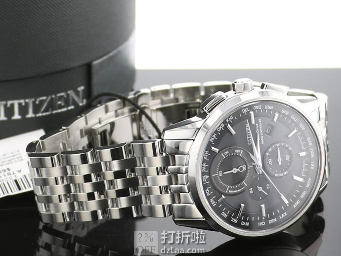 金盒特价 CITIZEN 西铁城 AT8110-53E 五局电波表 世界时万年历计时码表 光动能男式手表 3.7折9.99史低 海淘转运关税补贴到手约¥1753