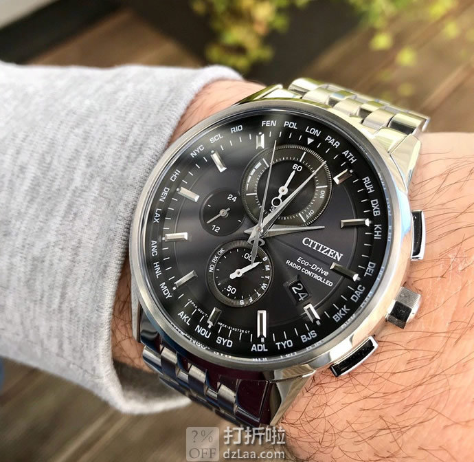 金盒特价 CITIZEN 西铁城 AT8110-53E 五局电波表 世界时万年历计时码表 光动能男式手表 3.7折9.99史低 海淘转运关税补贴到手约¥1753