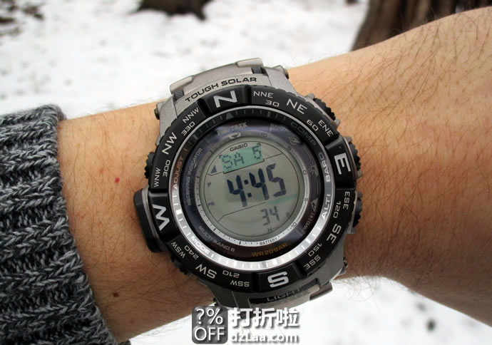 CASIO 卡西欧 PRW-3500T-7CR 钛金属 六局电波 三重感应太阳能登山表 4.1折5.3 海淘转运关税补贴到手约¥1450