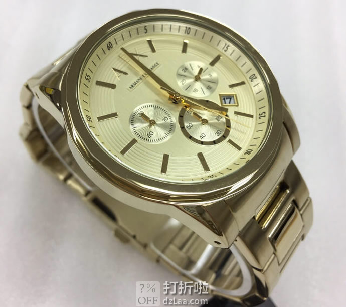 金盒特价 A/X Armani Exchange 阿玛尼 三眼计时 男式手表 AX2099 4.3折.53 海淘转运关税补贴到手约¥767