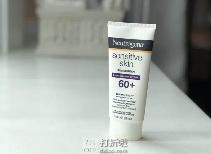 销量第一 Neutrogena 露得清 SPF60+ 无油物理防晒霜 敏感肌适用 88ml 6折.99 海淘转运到手约￥48