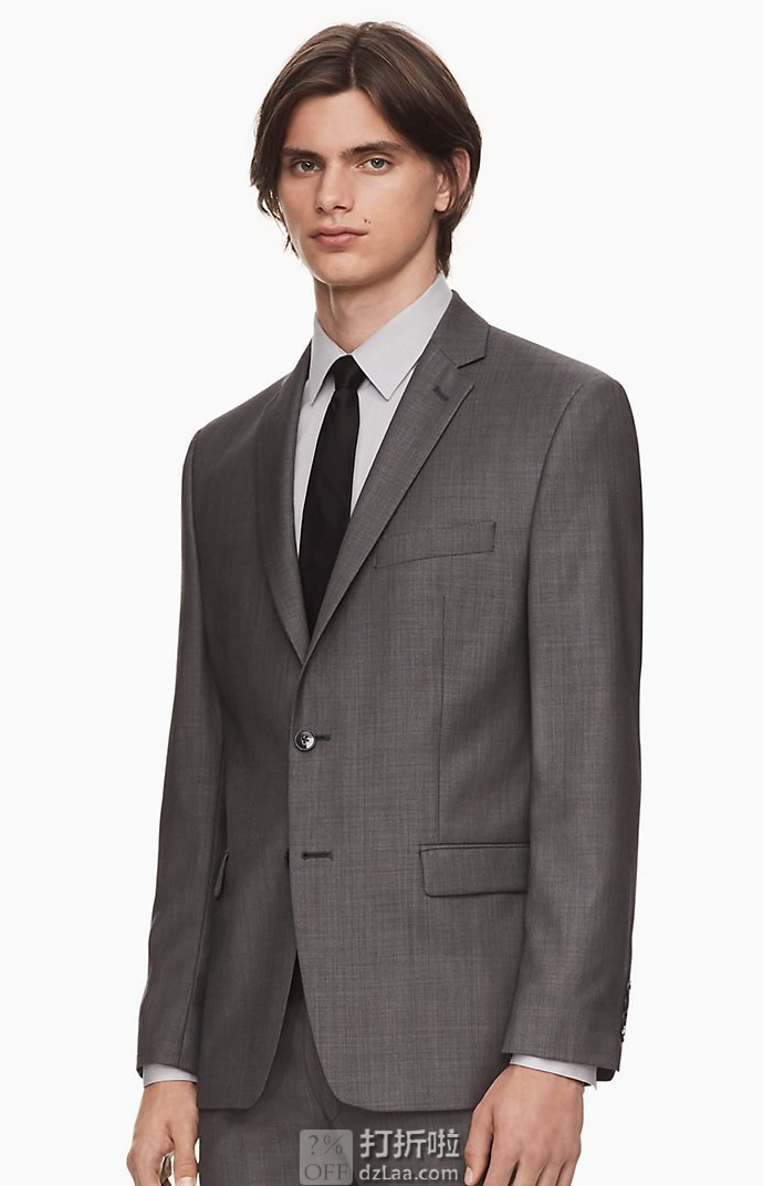 Calvin Klein 卡尔文克莱因 CK 全羊毛 修身款男式西装外套 0.9折.96 海淘转运到手约¥369