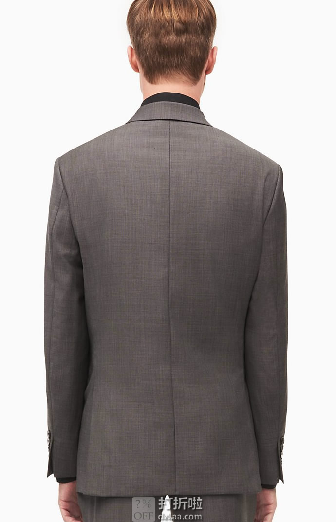 Calvin Klein 卡尔文克莱因 CK 全羊毛 修身款男式西装外套 0.9折.96 海淘转运到手约¥369