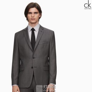 Calvin Klein 卡尔文克莱因 CK 全羊毛 修身款男式西装外套 0.9折$39.96 海淘转运到手约￥369