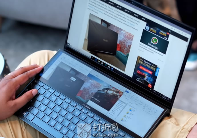 ASUS 华硕 ZenBook Pro Duo UX581GV 双屏幕 15.6英寸 4K OLED 笔记本电脑（i7-9750H/RTX 2060/16GB/1TB PCIe）9.2折99 海淘转运到手约￥16314 国内￥26189