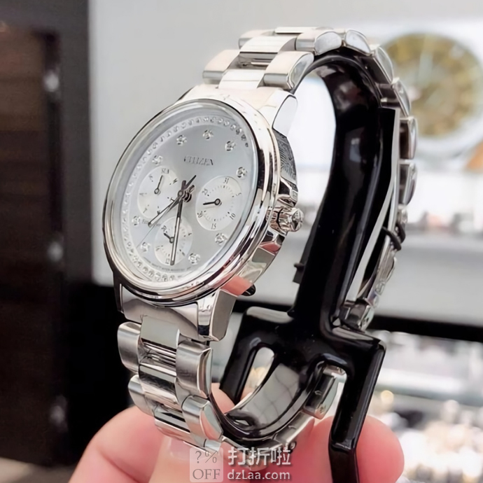 Citizen 西铁城 FD2040-57A 施华洛世奇水晶 三眼女式光动能手表 4.2折7.98 海淘转运关税补贴到手约¥1155
