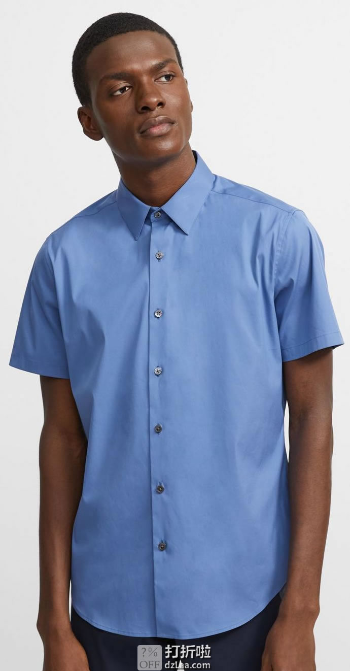 Theory 希尔瑞 Sylvain 修身款 男式短袖衬衫 M码2.9折.77 海淘转运到手约￥365