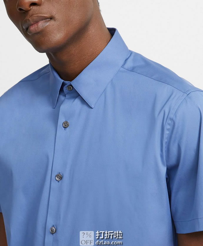 Theory 希尔瑞 Sylvain 修身款 男式短袖衬衫 M码2.9折.77 海淘转运到手约￥365