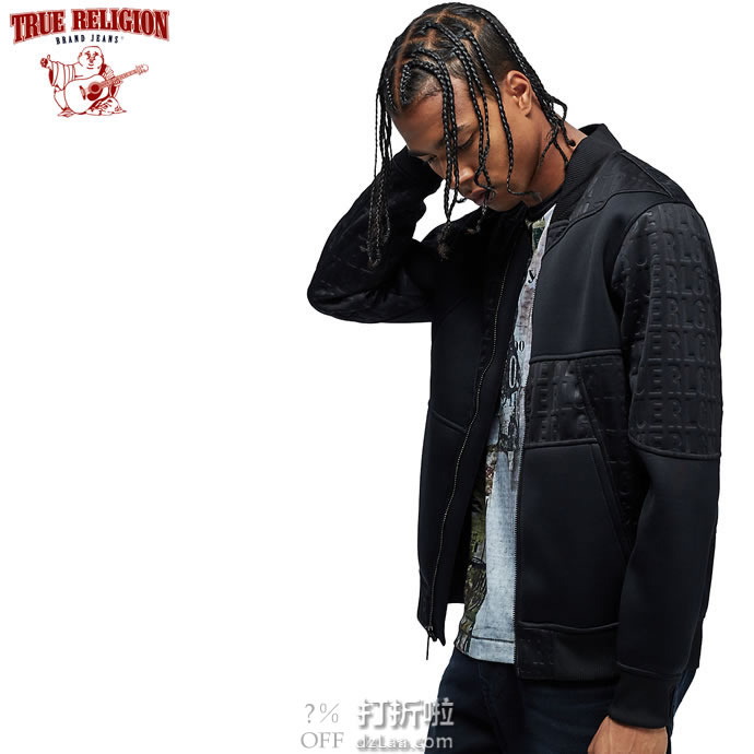 True Religion 真实信仰 Kaleido Paneled  男式飞行夹克 S码2.3折.11 海淘转运到手约￥444