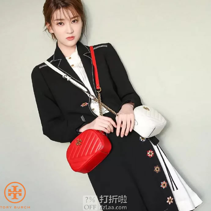 TORY BURCH 汤丽柏琦 KIRA 羊皮相机包 斜挎小方包 优惠码6折后海淘免运费直邮到手¥2160 三色可选