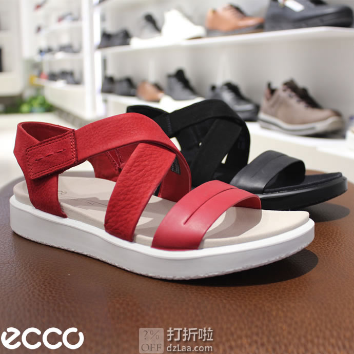 限尺码 ECCO 爱步 Flowt 柔畅 女式凉鞋 2.1折.04 两色可选 海淘转运到手约￥245
