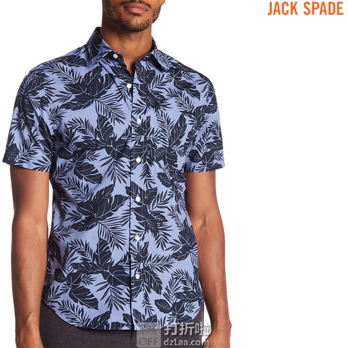 Jack Spade 杰克丝蓓 Clift 纯棉 男式印花短袖衬衫 XS码2.1折.66 海淘转运到手约￥215