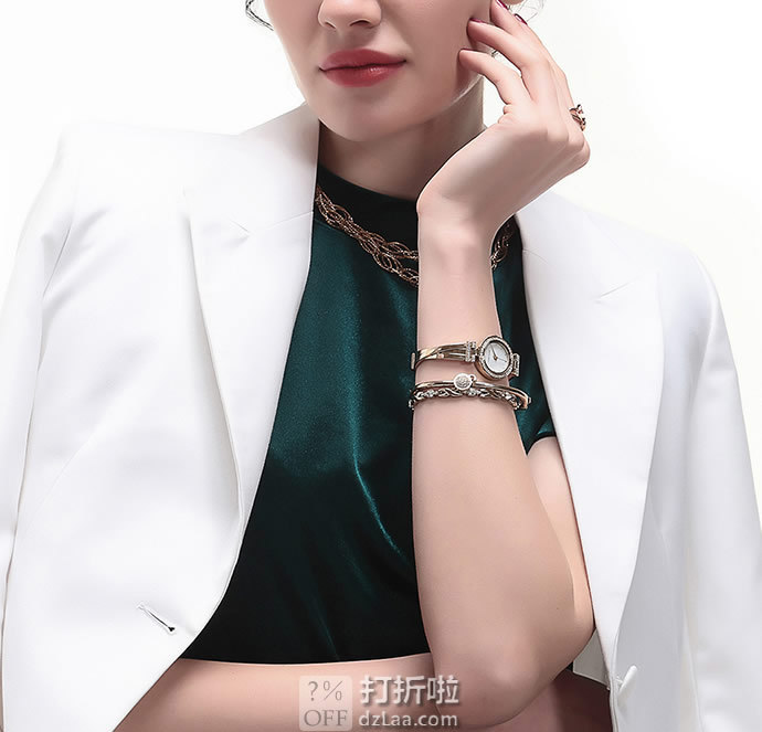 金盒特价 Anne Klein 安妮克莱恩 AK 施华洛世奇水晶 女式手表手链套装 AK/1868GBST 3.3折.99 海淘转运关税补贴到手约￥477