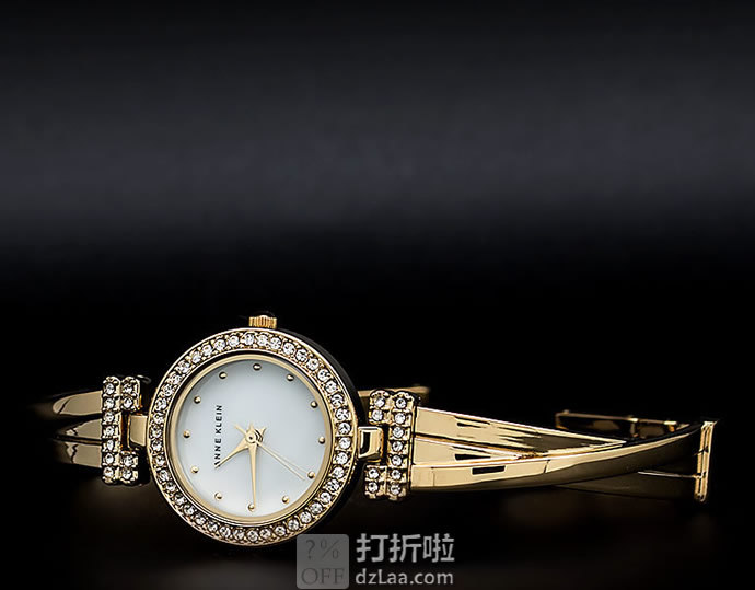金盒特价 Anne Klein 安妮克莱恩 AK 施华洛世奇水晶 女式手表手链套装 AK/1868GBST 3.3折.99 海淘转运关税补贴到手约￥477