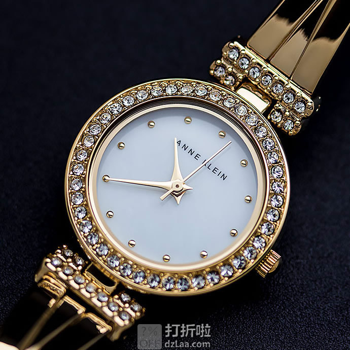金盒特价 Anne Klein 安妮克莱恩 AK 施华洛世奇水晶 女式手表手链套装 AK/1868GBST 3.3折.99 海淘转运关税补贴到手约￥477