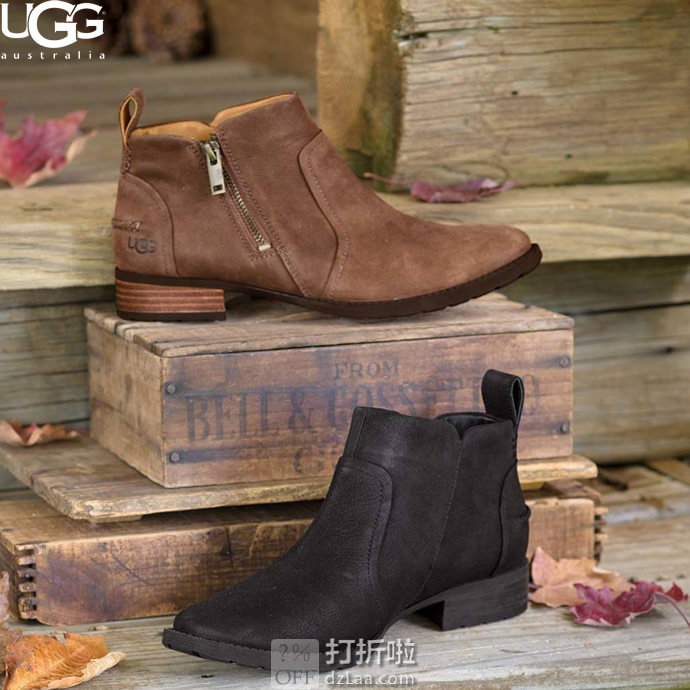 UGG  Aureo Ii 防水女式踝靴 4折.98 两色可选 海淘转运到手约￥481