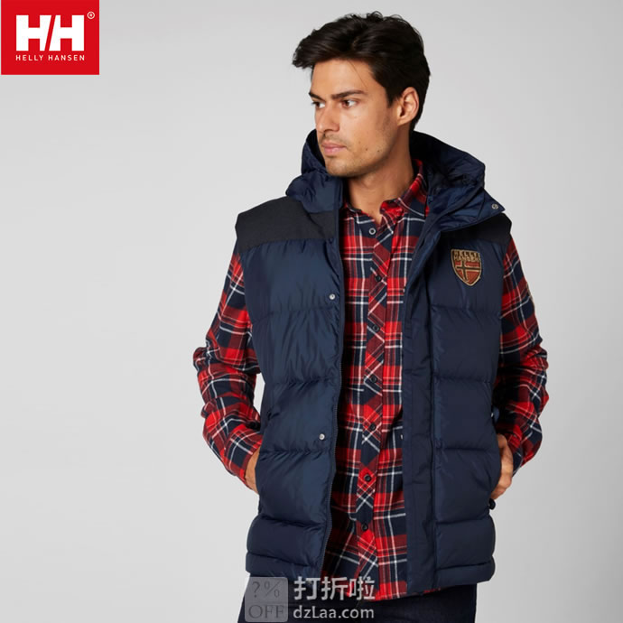 Helly Hansen 哈里汉森 Norse 户外防水防风保暖 男式连帽羽绒马甲 S码2折.64 海淘转运到手约¥280