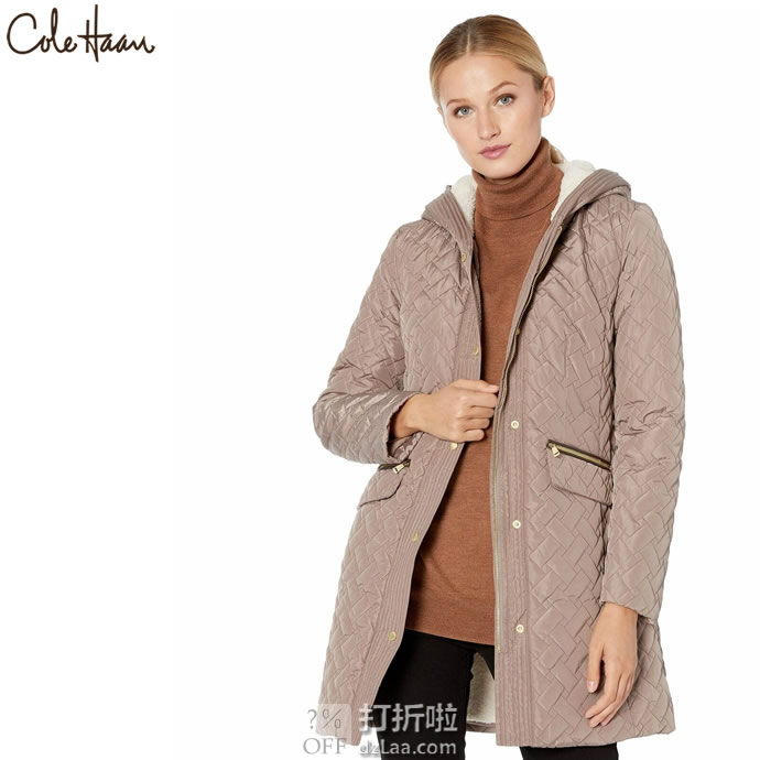 Cole Haan 可汗 中长款女式保暖棉服夹克 XS码2.7折.99 海淘转运到手约¥555
