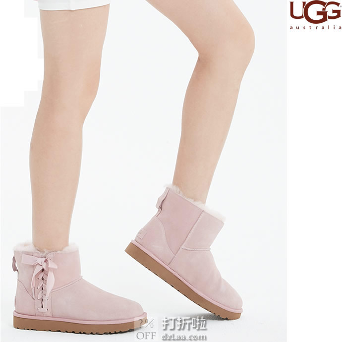 UGG Classic Lace Mini 系带女式时尚雪地靴 37码3.7折.75 海淘转运到手约¥559