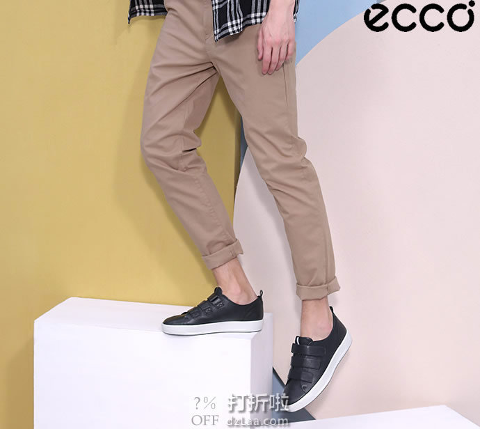 ECCO 爱步 SOFT 8 柔酷8号 三魔术贴 男式低帮板鞋 44码5.2折.41 海淘转运到手约¥717