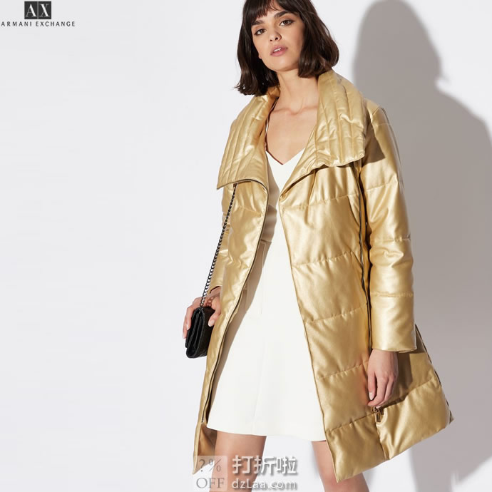 A|X Armani Exchange 阿玛尼 女式中长款保暖外套 M码3.3折.9 海淘转运到手约¥799