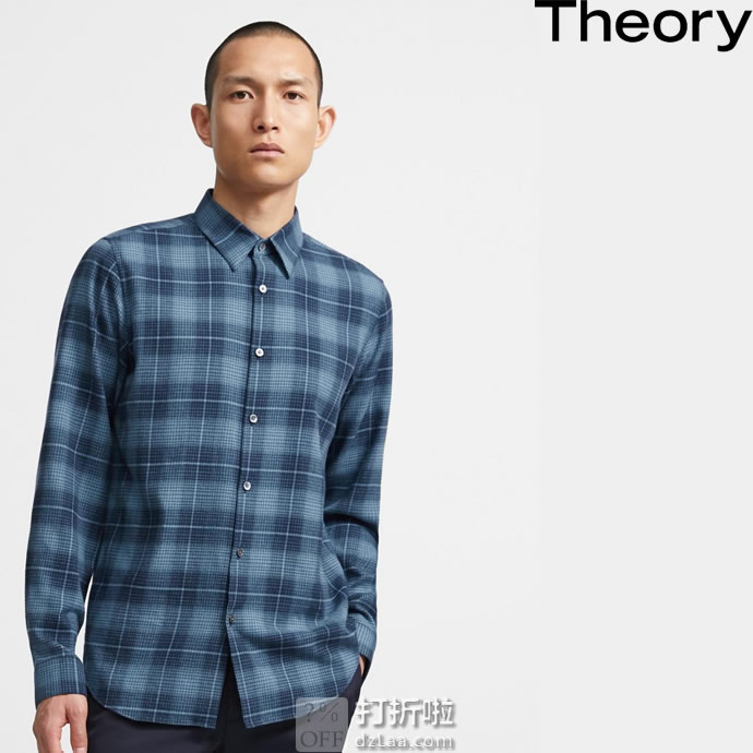Theory 希尔瑞 Irving 格纹男式衬衫 M码2.3折.42 海淘转运到手约￥452