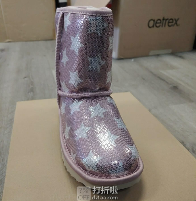 限尺码 UGG SHORT II SEQUIN STAR 时尚亮片 儿童雪地靴 3.8折.47 海淘转运到手约￥410