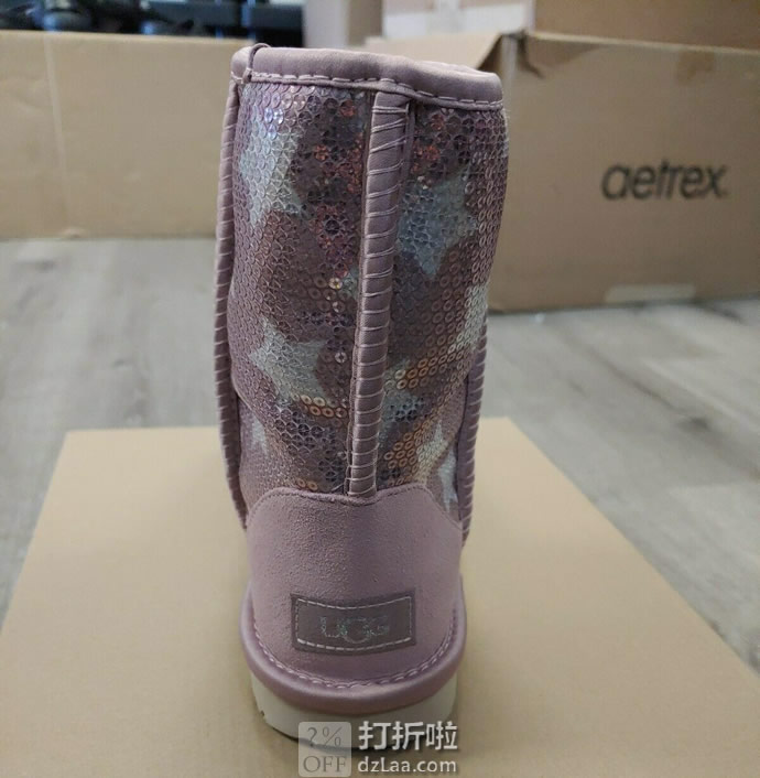 限尺码 UGG SHORT II SEQUIN STAR 时尚亮片 儿童雪地靴 3.8折.47 海淘转运到手约￥410