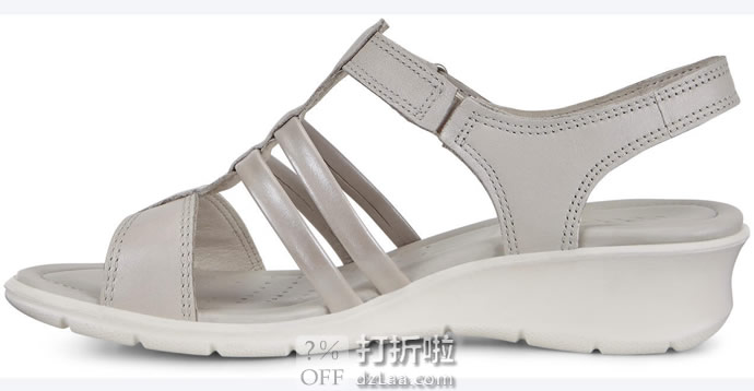 断码2.1折 ECCO 爱步 Felicia 菲莉系列 女式坡跟凉鞋 .62 海淘转运到手约￥240
