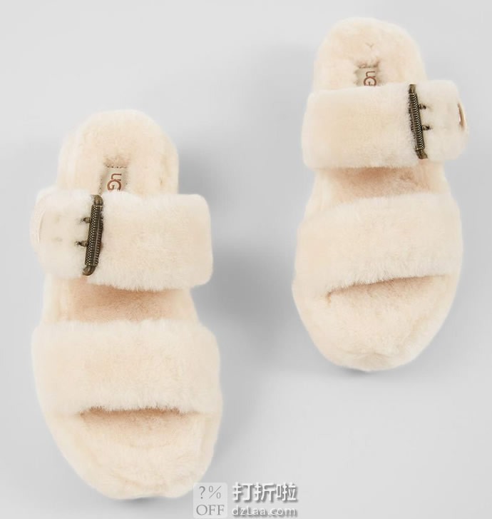 UGG Fuzz Yeah 毛茸可调节搭扣 女式凉拖鞋 36码6.1折.69 海淘转运到手约￥519 天猫￥864
