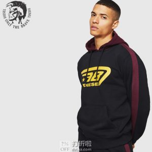 Diesel 迪赛 Brandon 男式连帽卫衣 L码2.2折$30.27 海淘转运到手约￥274