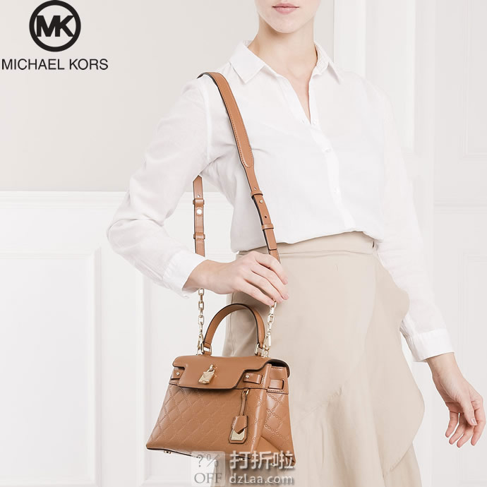 MICHAEL KOR 迈克科尔斯 Gramercy 中号 女式锁头手提包 30S9GG7S2Y 5折4.01 海淘转运到手约¥1230