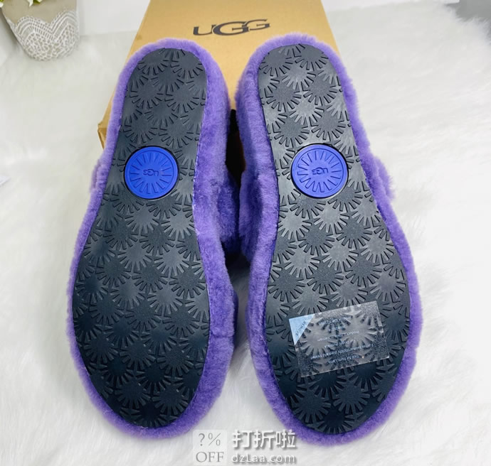 UGG Fuzz Yeah 毛茸可调节搭扣 女式凉拖鞋 36码6.1折.42 海淘转运到手约¥354 天猫¥760
