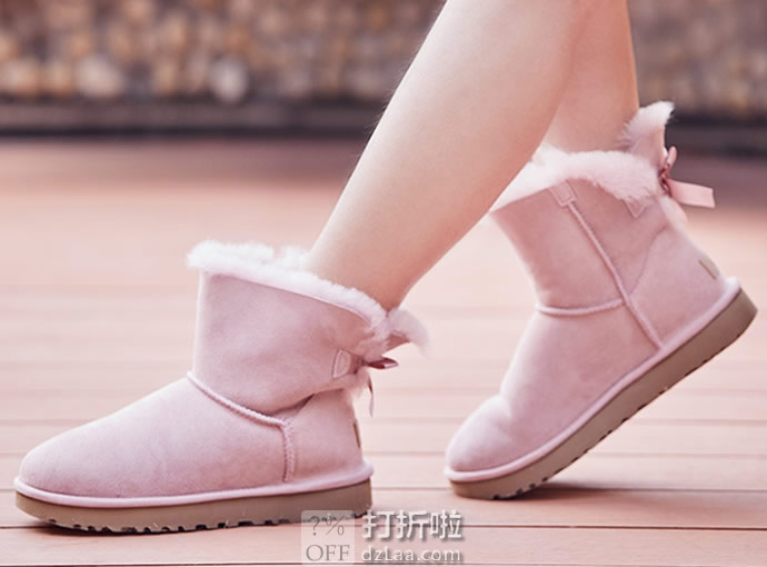 码全 UGG Mini Bailey Bow II 防泼水防污 经典迷你贝莉蝴蝶结2.0 女式雪地靴 5.3折.97 海淘转运到手约￥686 国内￥1479