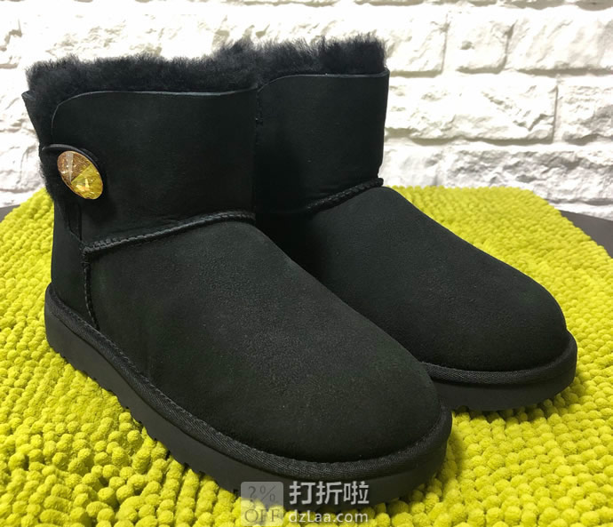 UGG Mini Bailey Button Poppy 迷你贝莉纽扣 施华洛世奇水晶款 女式雪地靴 5折.99 海淘转运到手约￥744