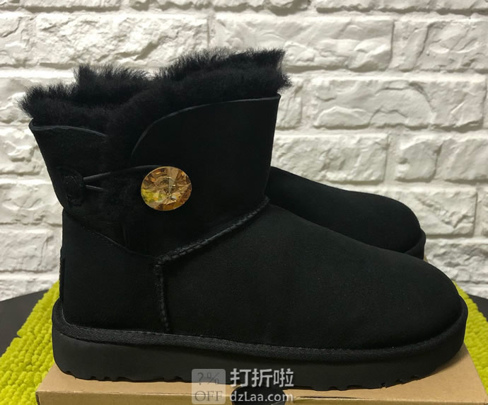 UGG Mini Bailey Button Poppy 迷你贝莉纽扣 施华洛世奇水晶款 女式雪地靴 5折.99 海淘转运到手约￥744