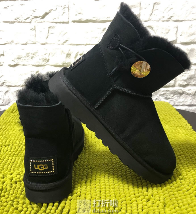 UGG Mini Bailey Button Poppy 迷你贝莉纽扣 施华洛世奇水晶款 女式雪地靴 5折.99 海淘转运到手约￥744