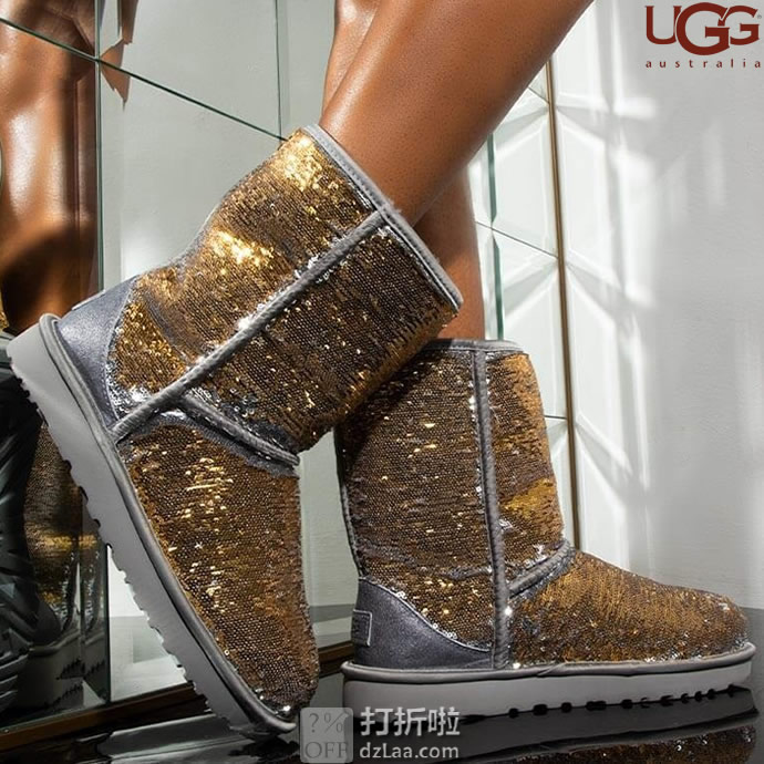 UGG Cosmos Sequin 经典 双色亮片 女式雪地靴 36码3.3折.79 海淘转运到手约￥529