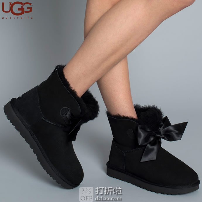 UGG Gita Bow Mini 吉塔 经典新奇系列 蝴蝶结迷你短靴 女式雪地靴 1098360 36码4.5折.48海淘转运到手约¥663